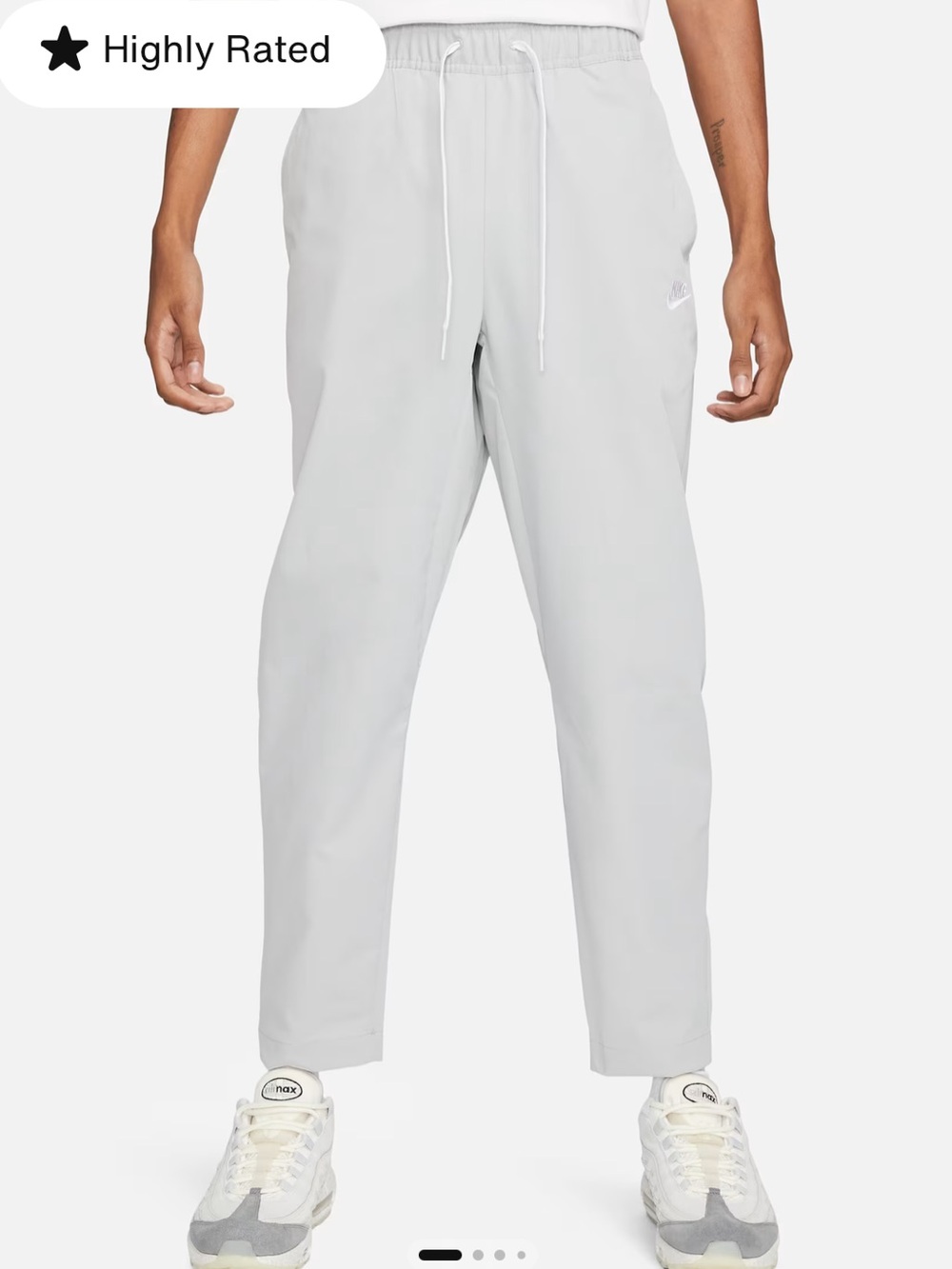 Nike Club Woven Tapered Leg Pants Dri Fit Smoke Gray pull on stretch waist small